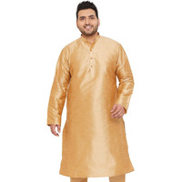 VASTRAMAY Plus Men's Rose Gold Silk Blend Kurta (VPLUSMK001RG_54)