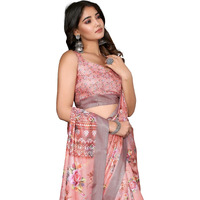 Yashika Women's Digital Print Art Silk Cotton Saree with Tassels and Golden Border - Lightweight and Elegant Ethnic Wear for Festive and Casual Occasions (AZ-YS-P3-PUSHPA 10)