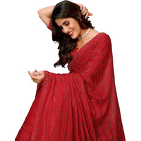 Yashika Women's Woven Chiffon Latest Black Rangoli Fabric Saree with Lace and Blouse Material (AZ-YS-P3-SWARNA-TANIKSHA-Parent_Red)
