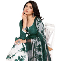 Yashika Women's Printed Dress Material - Unstitched Crepe Fabric Kurti, Pants & Dupatta Set (AZ-YS-P4-NITU GREEN)
