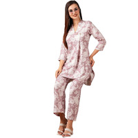 ANNI DESIGNER Women's Cotton Blend Printed Ethnic Co-ord Set (Dakal Peach-NW_M_Peach_Medium)
