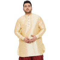 VASTRAMAY Plus Men's Gold Silk Blend Kurta (VPLUSMUK001GO_54)
