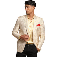 VASTRAMAY Self Woven Brocade Silk Blend Blazer for Men  Versatile Ethnic Wear for Weddings & Special Occasions