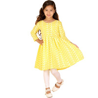 VASTRAMAY Girls' Cotton Lucknowi Chikankari Anarkali Kurta with Hosiery Leggings  Elegant Ethnic Set for a Graceful Republic Day Celebration