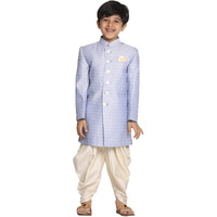 VASTRAMAY Boys' Lavender And Cream Indowestern Sherwani and Cowl dhoti pant Set_VASBIW105HWnCDCR_36