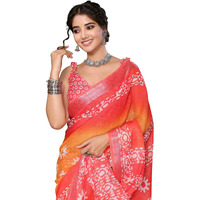 Yashika Women's Plain Digital Print Cotton Silk Blend Saree with Silver Weaving Border Tassels-Elegant Ethnic Wear for Festive and Casual Occasions (AZ-YS-P3-TIGER 07 to 20-Parent_Tiger 10-Orange)