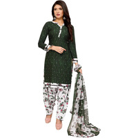 Yashika Women's Printed Dress Material - Unstitched Crepe Fabric Kurti, Pants & Dupatta Set (AZ-YS-P1-ABHILASHA GREEN)