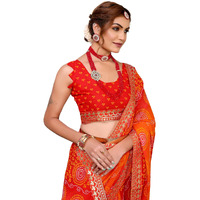 Yashika Women's Woven Latest Georgette Saree with Lace and Blouse Material (AZ-YS-P3-AACHAL-KORAM-Parent-NEW_Red)