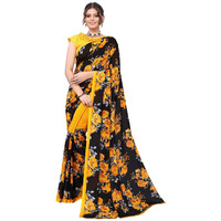 Yashika Women's Jacquard Georgette Saree (Floral Yellow_W
