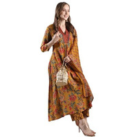 ANNI DESIGNER Women's Rayon Blend Anarkali Printed Kurta with Palazzo & Dupatta (CIA YELLOW-VKS06_XL_Yellow_X-Large)