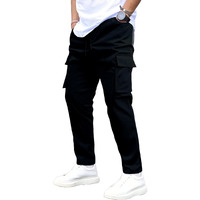 ANNI DESIGNER Men's Pure Cotton Casual Regular Fit Cargo with 4 Pockets (Kargo Navy Blue_S_Navy Blue_Small)