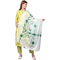 ANNI DESIGNER Women's Cotton Straight Kurta with Pant & Dupatta (KPTD-COT-10056-YELLOW_XXL_Yellow_XX-Large)