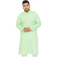 VASTRAMAY Plus Mens Cotton Blend Mint Green Kurta - Timeless Elegance for Festivals & Events_VPLUSMK007MG_46