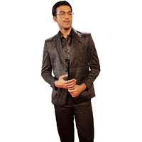 VASTRAMAY Men's Black Silk Blend Blazer_VSHRMCT028BL_42