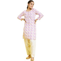 VASTRAMAY YUVA Girls' Multicolor-Base-White Kurta and Patiala Set_VYUVGK089WHnPTYCR_36