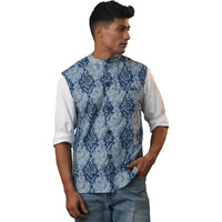 VASTRAMAY Men's Cotton Nehru Jacket I Allover Printed Jacket Regular Nehru Jacket I Fastive Party Wedding Neharu Jackets_VSHVMJ321NB_38