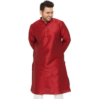 VASTRAMAY Plus Mens Silk Blend Maroon Kurta - Elegance for Festivals & Events_VPLUSMK001MA_48