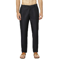 VASTRAMAY Men's Black Viscose Pant Style Pyjama | Viscose Pant Style Pyjama For Men