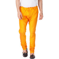 VASTRAMAY Men Cotton Silk Churidar Pyjama (Saffron_VASMPOR_36)