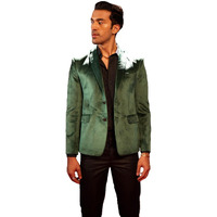 VASTRAMAY Shrestha Men's Green Velvet Blazer
