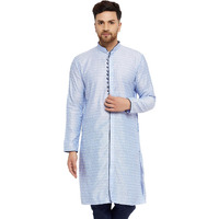 VASTRAMAY Regular Men's Lavender and Navy Blue Silk Blend Kurta (VASMK105HW_38