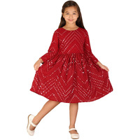 VASTRAMAY Girls' Maroon Ethnic Dress_VASGK133MA_24
