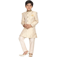 VASTRAMAY Boys' Gold And Beige Sherwani And Pyjama Set_VASBSW127nVPCR_28