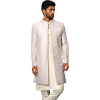 VASTRAMAY Men's Purple Silk Blend Sherwani For Men I Imported Jacquard Indowestern Sherwani I Festive Party Wedding Collection for Men_VASMIW252PU_36