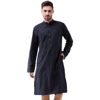 VASTRAMAY Men's Navy Blue Cotton Blend Kurta_VASMK100NB_40