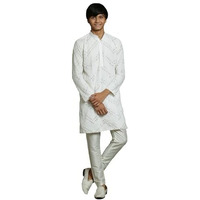 VASTRAMAY YUVA Boys' White Kurta Pyjama Set_VYUVBK133WHnVPWH_36L