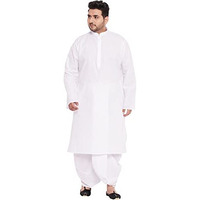 VASTRAMAY Plus Men's White Cotton Kurta And Dhoti Set || Classic Cotton White Kurta And Traditional Dhoti Set || Elegance for Holi & Eid Celebration_VPLUSMK122WHnMDT015WH_50
