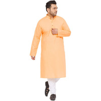VASTRAMAY Plus Size Men's Aqua Blue Silk Blend Kurta (VPlus SizeMK001AQ_44)