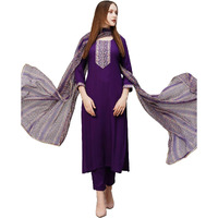 Wedani Cotton Digital Printed Kurta Set with Dupatta for Women (in, Alpha, XS, Regular, Purple)