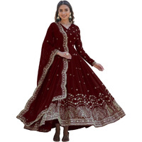 Wedani Georgette Anarkali Kurta Set with Dupatta For women