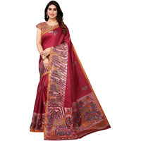 Yashika Womens Art Silk Printed Saree With Blouse Piece(UDITA RED_Free Size)