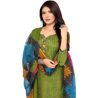 Yashika Women's Printed Dress Material - Unstitched Crepe Fabric Kurti, Pants & Dupatta Set (AZ-YS-P4-SOBHNA MEHENDI)