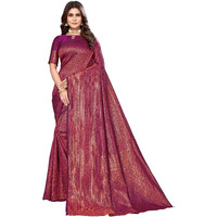 Yashika Women's Jaquard Art Silk Weaving Saree with Blouse Piece (New-NISTHA Purple)