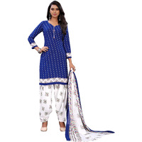 Yashika Women's Crepe Salwar Suit Material (HEZAL Navy_Blue_Free Size)