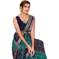 Yashika Women's Woven Latest Georgette Saree with Lace and Blouse Material (AZ-YS-P3-AACHAL-KORAM-Parent-NEW_Rama)