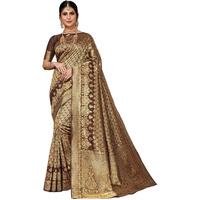 Yashika Present Banarasi Kanjivaram Silk Saree For Fashionable Women||Brown Coloured Silk Kanjivaram Saree||AZ-YS-P4-New MALIYA BROWN