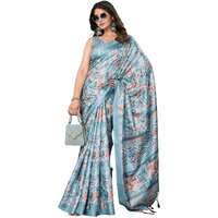 Yashika Women's Digital Print Art Silk Cotton Saree with Tassels and Golden Border - Lightweight and Elegant Ethnic Wear for Festive and Casual Occasions (AZ-YS-P2-PUSHPA 13)