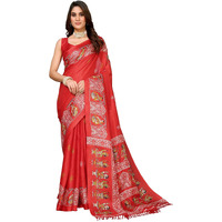 Yashika Women's Woven Latest Art Silk and Tassels Saree with Unstitched Blouse Material (AZ-YS-P1-NAFIZA-Parent_Red)