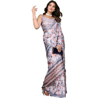 Yashika Women's Digital Print Art Silk Cotton Saree with Tassels and Golden Border - Lightweight and Elegant Ethnic Wear for Festive and Casual Occasions (AZ-YS-P2-PUSHPA 16)