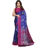 Yashika Women's Trendy Rangoli Chiffon Purple Color Saree with Blouse Material(YASHVI PURPLE)