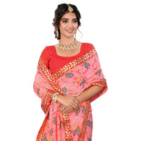 Yashika Women's Woven Latest Georgette Saree with Lace and Blouse Material (AZ-YS-P3-PADMINI-VANSHI-Parent-NEW_Peach)