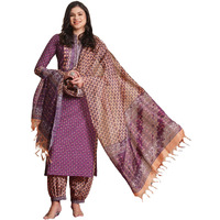 ANNI DESIGNER Women's Rayon Blend Straight Printed Kurta with Pant & Dupatta (JAAFERI PURPLE-VKS02_XL_Purple_X-Large)