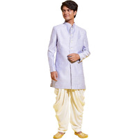 VASTRAMAY YUVA Boys' Lavender And Cream Indowestern Sherwani and Cowl dhoti pant Set_VYUVBIW105HWnCDCR_36