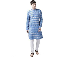 VASTRAMAY Regular Men's Aqua Blue Cotton Blend Kurta (VASMK101AQ_38