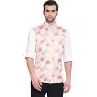 VASTRAMAY Men's Neheru Modi Ethnic Jacket (VASMJ055PH_42_42_Peach)