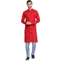 VASTRAMAY Men's Maroon Cotton Blend Ethnic Kurta_VASMK096MA_40